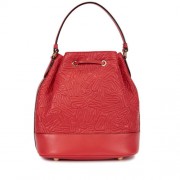 Moschino-Red-Logo-Leather-Bucket-Bag-Rear