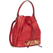 Moschino-Red-Logo-Leather-Bucket-Bag-Side