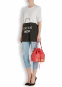 Moschino-Red-Logo-Leather-Bucket-Bag-model